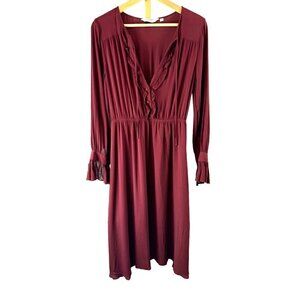Anthropologie Atelier and Other Stories Maroon Midi Dress Sz 6 EUC  Los Angeles
